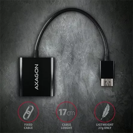 Axagon RVH-VGN HDMI -> VGA M/F adapter 0.2m fekete