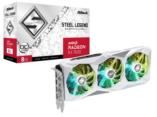 ASRock Radeon RX 7600 Steel Legend 8GB OC videokártya