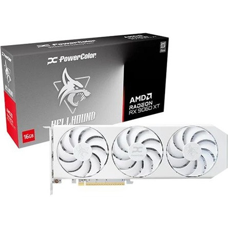 PowerColor VGA PowerColor AMD RX 9060 XT Hellhound Spectral White 16GB GDDR6 - RX9060XT 16G-L/OC/WHITE