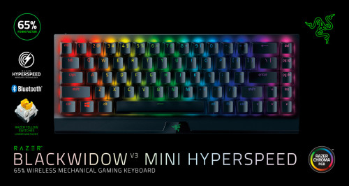 Razer BlackWidow V3 Mini HyperSpeed (Yellow Switch) Phantom Ed. - US Layout