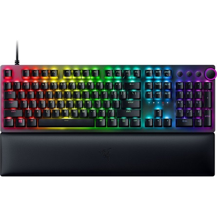 Razer Huntsman V2 USB angol gaming Razer Purple optikai billentyűzet fekete