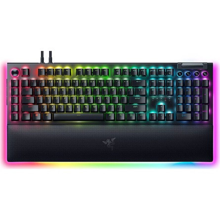 Razer BlackWidow V4 Pro USB angol gaming Razer Yellow mechanikus billentyűzet fekete