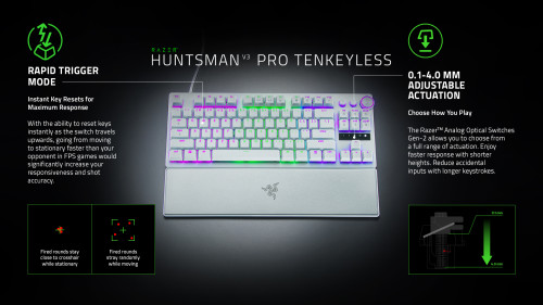 Razer Huntsman V3 Pro Tenkeyless - White - US Layout