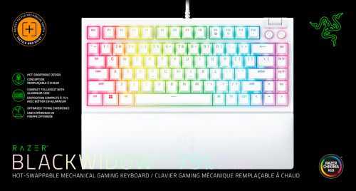 Razer BlackWidow V4 75% - White Ed. - US Layout