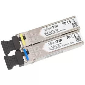   MikroTik S-3553LC20D - Kit - SFP (mini-GBIC) transceiver module - LC single-mode - up to 20 km