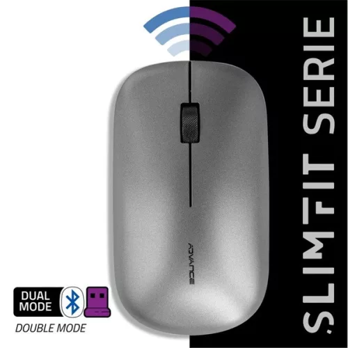 Advance Egér vezeték nélküli - SLIMFIT (1600 DPI, 3 gomb, szürke)