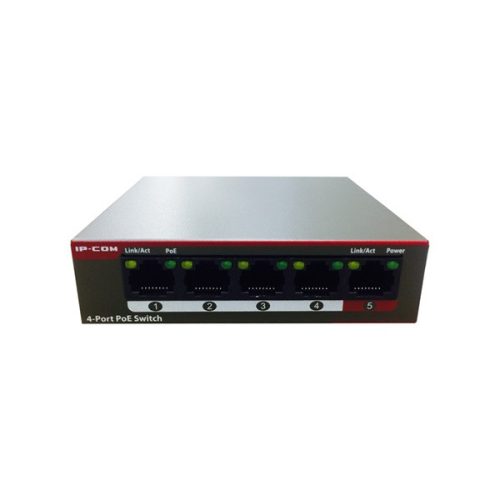 IP-COM Switch PoE - S1105-4-PWR-H (5x100Mbps; 4 af/at PoE port; 58W)