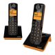 ALCATEL S280 DUO telefon készülék (vezeték nélküli, 1 bázis, 2 kézibeszélő, nagy kijelző, DECT) FEKETE/NARANCSSÁRGA