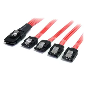   StarTech SAS mini SFF-8087 -> 4db SATA M/F adatkábel 1m piros