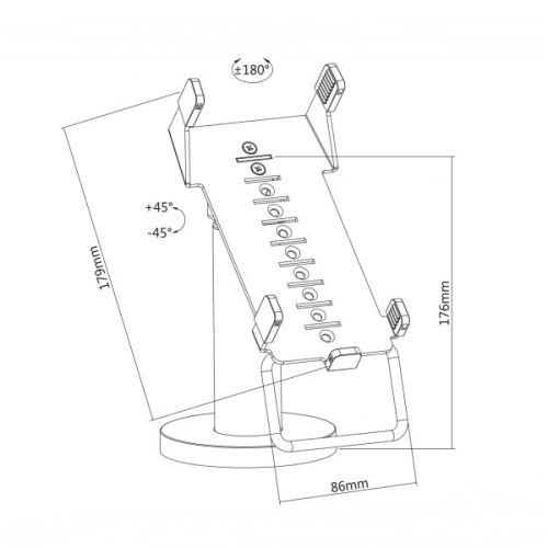 SBOX PTM-03 POS terminal tartó (Verifone terminálhoz), dönthető, forgatható