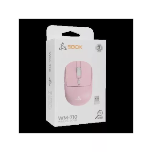 SBOX WM-710P Vezeték nélküli egér, pink, 1200-3200pi, 6D,