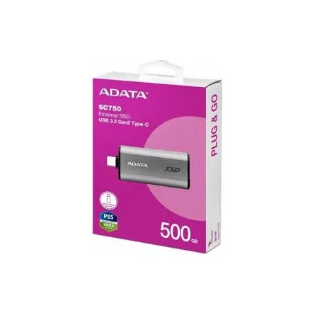 ADATA Külső SSD 500GB - SC750 (USB 3.2 Gen.2, R/W: 1050/1000