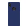 Blautel iPhone XS Max 6.5 4-OK SILK műanyag telefonvédő gumírozott, logó kivágás, SÖTÉTKÉK
