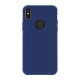 Blautel iPhone XS Max 6.5 4-OK SILK műanyag telefonvédő gumírozott, logó kivágás, SÖTÉTKÉK