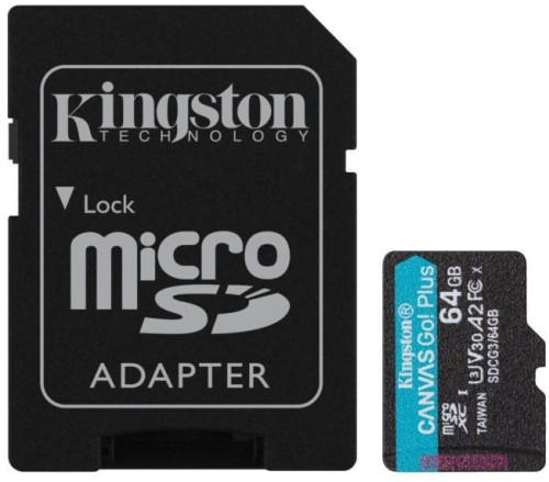Kingston 64GB SD micro Canvas Go! Plus (SDXC Class 10  UHS/I U3) (SDCG3/64GB) me
