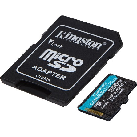Kingston 256GB Canvas Go! Plus Gen4 Class10 UHS-I U3 V30 A2 microSDXC memóriakártya