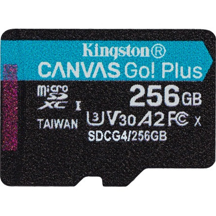 Kingston 256GB Canvas Go! Plus Gen4 Class10 UHS-I U3 V30 A2 microSDXC memóriakártya