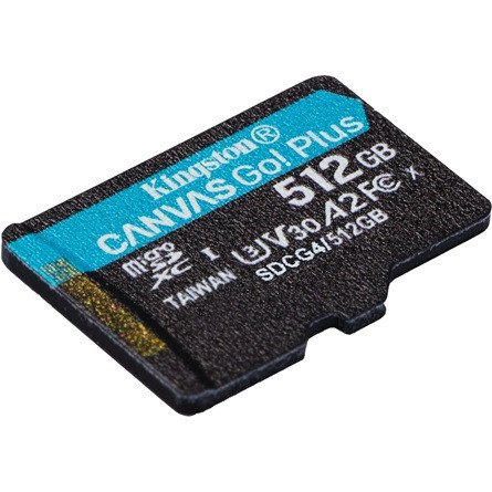 Kingston 512GB Canvas Go! Plus Gen4 Class10 UHS-I U3 V30 A2 microSDXC memóriakártya