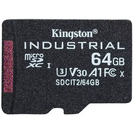 Kingston 64GB Industrial UHS-1 Class10 U3 V30 A1 vízálló microSDHC memóriakártya Single Pack