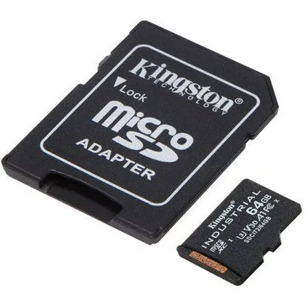 Kingston 64GB Industrial UHS-1 Class10 U3 V30 A1 vízálló microSDHC memóriakártya