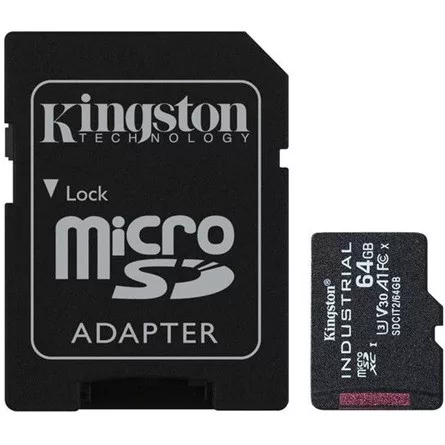 Kingston 64GB Industrial UHS-1 Class10 U3 V30 A1 vízálló microSDHC memóriakártya