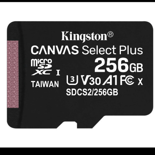 Kingston 256GB SD micro Canvas Select Plus (SDXC Class 10 A1) (SDCS2/256GBSP) me