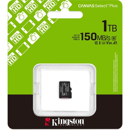 Kingston 1TB Canvas Select Plus Gen3 Class 10 UHS-1 A1 microSDXC memóriakártya Single Pack