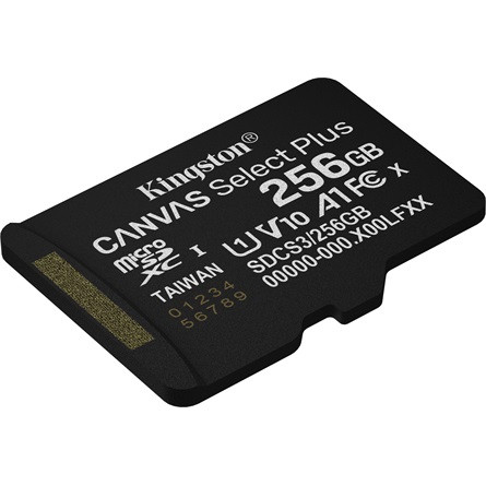 Kingston 256GB Canvas Select Plus Gen3 Class 10 UHS-1 A1 microSDXC memóriakártya