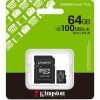 Kingston 64GB Canvas Select Plus Gen3 Class 10 UHS-1 A1 microSDXC memóriakártya