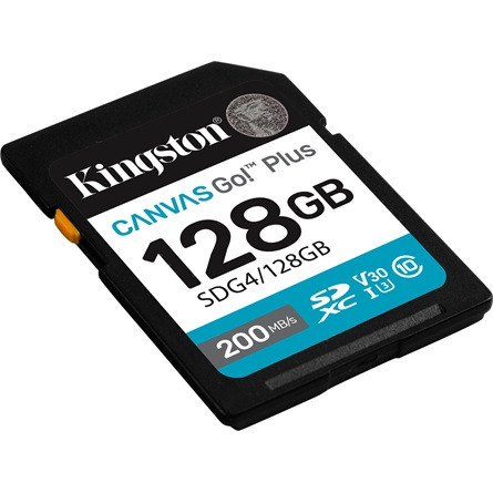 Kingston 128GB Canvas Go! Plus Gen4 UHS1 U3 V30 SDXC memóriakártya