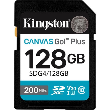 Kingston 128GB Canvas Go! Plus Gen4 UHS1 U3 V30 SDXC memóriakártya