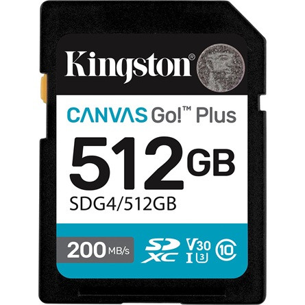 Kingston 512GB Canvas Go! Plus Gen4 UHS1 U3 V30 SDXC memóriakártya