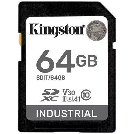 Kingston 64GB Industrial -40C to 85C UHS-1 Class10 U3 V30 A1 SDXC memóriakártya