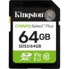 Kingston 64GB Canvas Select Plus Class Gen3 C10 UHS-1 U1 V10 SDXC memóriakártya