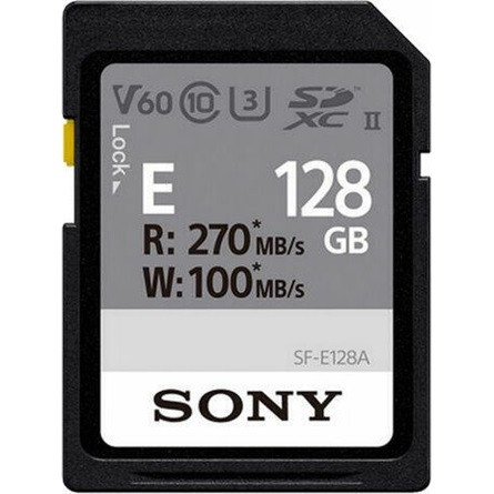 Sony 128GB SF-E UHS-II Class10 U3 V60 vízálló ütésálló SDXC memóriakártya BOX fekete
