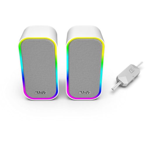 MARVO SPK MARVO Havoc 20 vezetékes hangszóró - fehér - RGB viágítás
