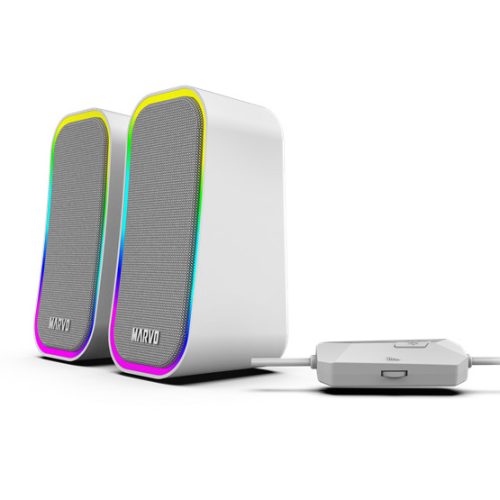 MARVO SPK MARVO Havoc 20 vezetékes hangszóró - fehér - RGB viágítás