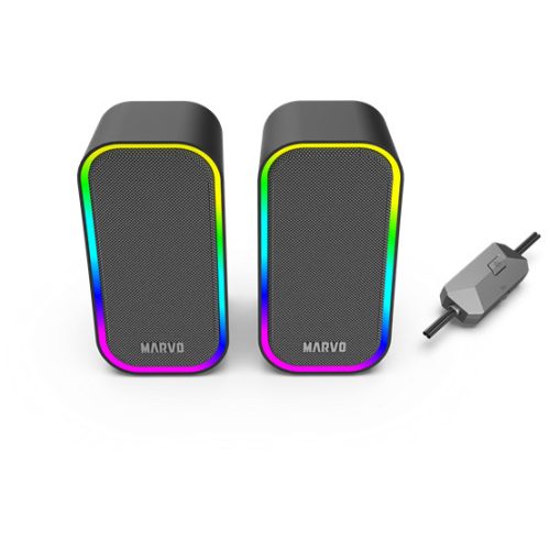 MARVO SPK MARVO Havoc 20 vezetékes hangszóró - fekete - RGB viágítás