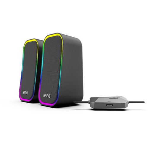 MARVO SPK MARVO Havoc 20 vezetékes hangszóró - fekete - RGB viágítás