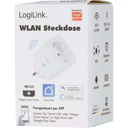 Logilink Wi-Fi intelligens csatlakozóaljzat, egyirányú (CEE 7/7), Tuya kompatibilis
