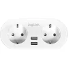 Logilink Wi-Fi intelligens csatlakozóaljzat, 2 utas (CEE 7/3), 2x USB, Tuya kompatibilis