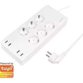   Logilink Wi-Fi Smart Socket aljzat, 6 utas, (CEE 7/3), 4x USB, Tuya kompatibilis