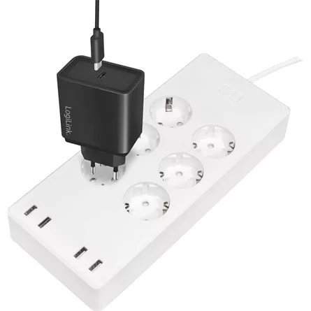 Logilink Wi-Fi Smart Socket aljzat, 6 utas, (CEE 7/3), 4x USB, Tuya kompatibilis