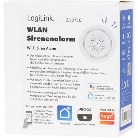 Logilink Wi-Fi intelligens sziréna riasztó, Tuya kompatibilis