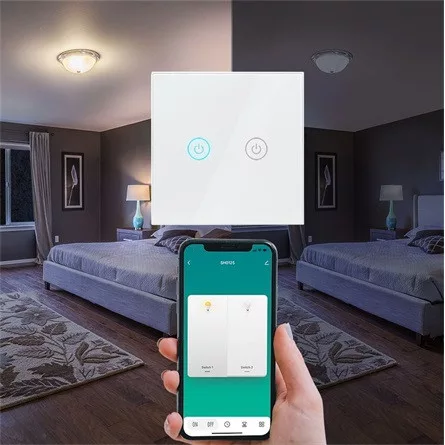 LogiLink Wi-Fi intelligens kettős fali kapcsoló, Tuya kompatibilis