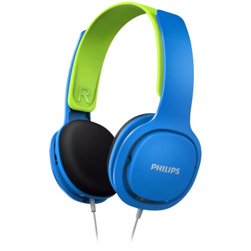 PHILIPS Ultralight headphones for kids, Noise Isolating ear cushions, 32 mm speaker, 12-22000Hz, 32Ohm impedance, neodym magnet, 99dB sensitivity, 3,5 mm connector, blue-green