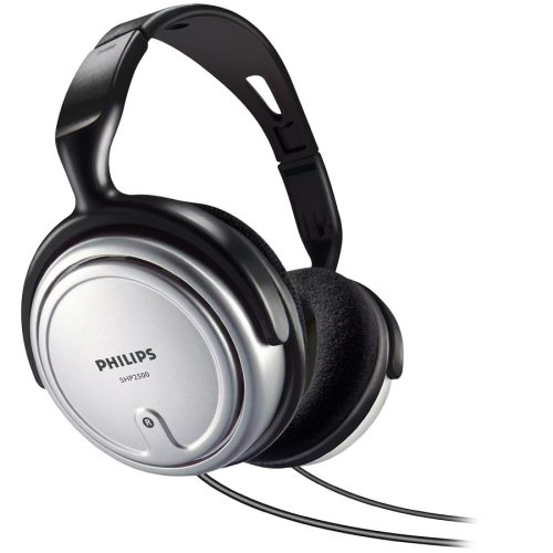 PHILIPS wired indoor TV headphones SHP2500/10 - 32Ohm, 40mm speakers, 95dB, 50mW, 6m cable, 3.5mm jack and 6.3mm adapter