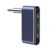 USAMS bluetooth FM transmitter 3.5mm jack aljzat (v5.0, 145mAh + Type-C kábel) SÖTÉTSZÜRKE