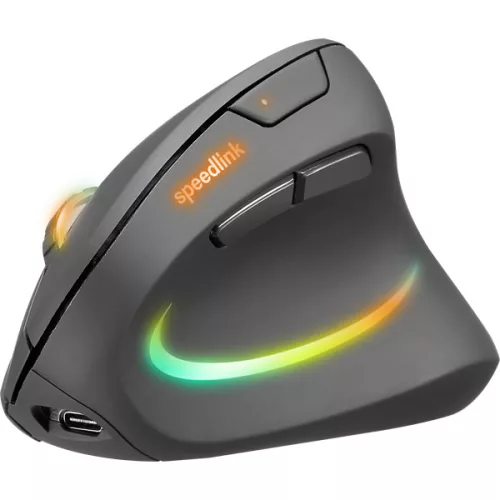 SPEEDLINK SL-630026-BK Piavo Pro újratölthető függőleges ergonomikus egér - vezeték nélküli, gumi-fekete