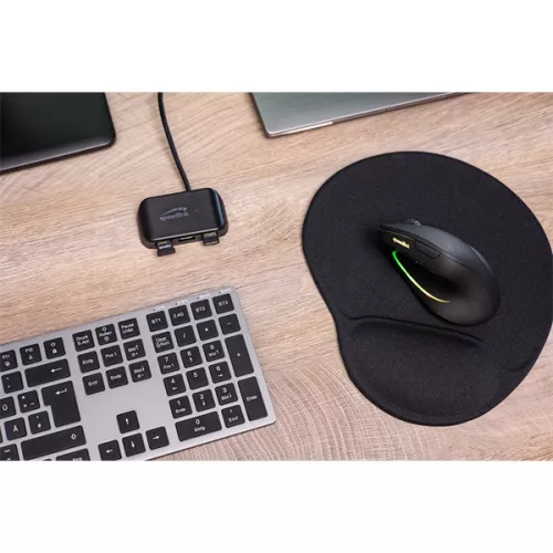 SPEEDLINK SL-630026-BK Piavo Pro újratölthető függőleges ergonomikus egér - vezeték nélküli, gumi-fekete